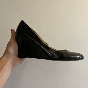 EUC JCrew Patent Leather Wedge Pumps